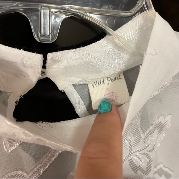 Nordstrom Wild Pearl Sheer Blouse - Picture 4 of 6